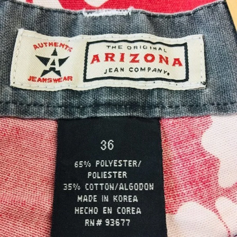 Arizona Coastal‎ Board Bermuda Shorts Red White Floral Hawaiian 36